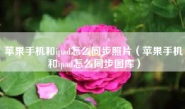 苹果手机和ipad怎么同步照片（苹果手机和ipad怎么同步图库）