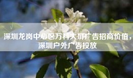 深圳龙岗中心区万科大屏广告招商价值，深圳户外广告投放