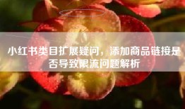 小红书类目扩展疑问，添加商品链接是否导致限流问题解析