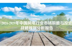 2024-2029年中国风电行业市场前瞻与投资战略规划分析报告