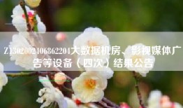 Z1302002406862204大数据机房、影视媒体广告等设备（四次）结果公告