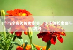4个百度高级搜索指令，让法律检索事半功倍
