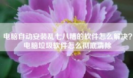 电脑自动安装乱七八糟的软件怎么解决？电脑垃圾软件怎么彻底清除