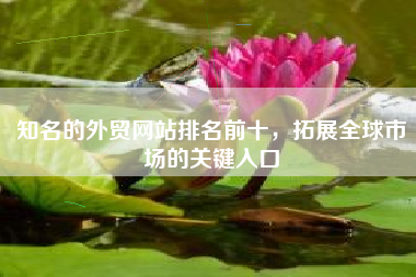 知名的外贸网站排名前十，拓展全球市场的关键入口