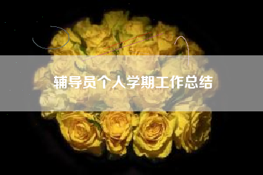 辅导员个人学期工作总结
