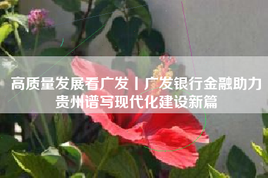 高质量发展看广发丨广发银行金融助力贵州谱写现代化建设新篇